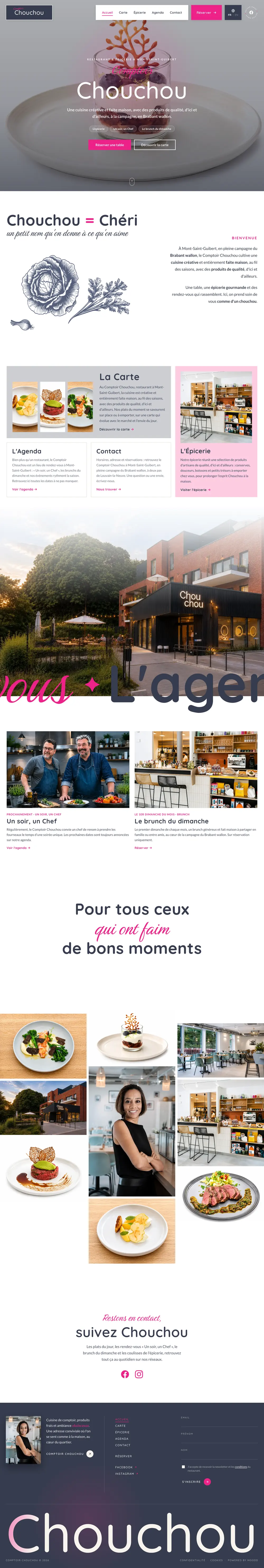 Site du restaurant sur mobile